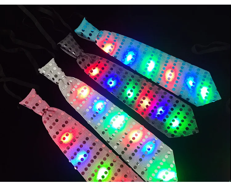 Stylish LED Tie and Bowtie for Nightclub Bar Disco Atmosphere-Creative Luminous Novelty for Parties