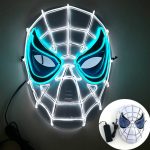 Wholesale Skull Full Face Mask Halloween Cosplay Horror Luminous LED Mask 10 Single Color for Choice Party Glow Mask - Image 18