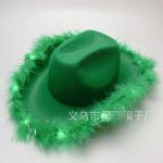 LED Cowboy Hats Blinking Pink Feather Cowboy Hat with Light up - Image 10