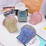 Girls Rhinestone Hats Luxury Baseball Bling Diamond Cap Swag Girl Snap Back Spring Summer Sun Sports Caps - Image 3