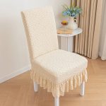 Modern Simple Elastic All-In-One Thickened Jacquard Slipcover Straight Back Dining and Table Chair Cover - Image 11