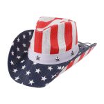 High Quality Cool Texas Style Paper Straw Wholesale Man's Wide Brim Cowboy Sun Hats With Classic Usa Flag Painting - Image 4