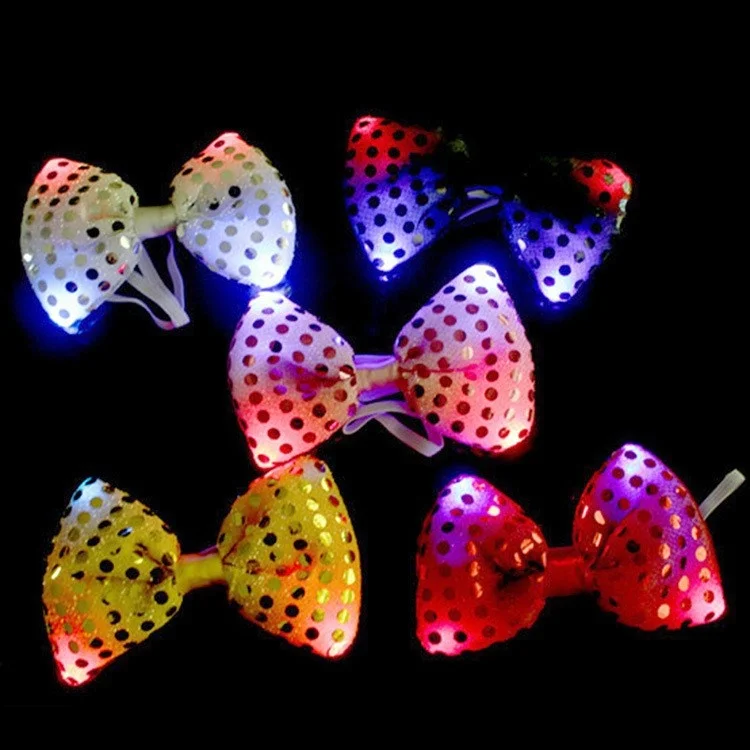 Stylish LED Tie and Bowtie for Nightclub Bar Disco Atmosphere-Creative Luminous Novelty for Parties