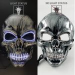 Wholesale Skull Full Face Mask Halloween Cosplay Horror Luminous LED Mask 10 Single Color for Choice Party Glow Mask - Image 13