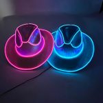 Neon Sparkly LED Light-Up Cowboy Hat Unisex Glowing Sequin Jazz Hat for Wedding Parties Concerts Nightclubs Props - Image 6