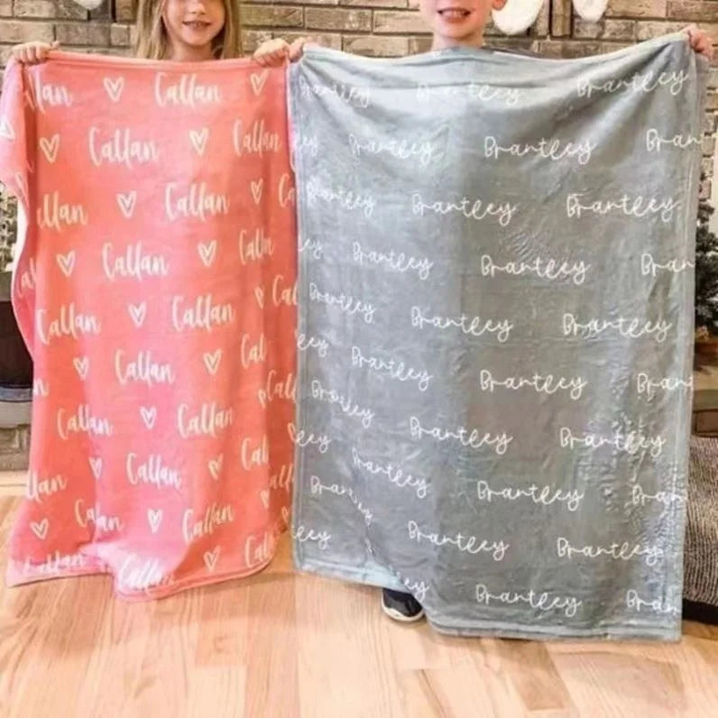 Hc2349366152e482eb0f10f9e211618a7T Fashion Customizable Blankets Cheap Name Blanket for Baby Girls and Boys Luxury Flannel Blanket Custom Beach Towel - Image 1