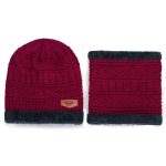 2024 Unisex Fashion Fleece Lining Winter Warm Men Knitting Beanie Hat and Scarf Set Wholesale - Image 10