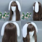 Fluffy Hair Band With Drooping Ears Rabbit Hair Hand-Made Simulated   Cosplay Pug Poodle Ears Fursuit Parts Accessories - Image 3