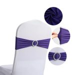 Colorful Stretch Spandex Bow Decoration Chair with Universal Buckle Slider for Wedding Hotel Banquet Birthday Party - Image 18