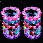 LU-1522 Light up Glowing Garland Wedding Party Headband Christmas Neon Hair Wreath Decoration Led Flower Crown Garlands - Image 2