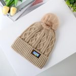 Women Autumn and Winter Knitted Hat With Embroidered Letters Twisted Knit Pattern Thick Warm Headwrap Hat - Image 8