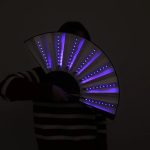 Stock Colorful 13ins Led Hand Fan Folding Light up Bamboo Decorative Rave Fan for Party - Image 10