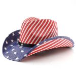 Classics America Flag Painting Straw Hats for Women and Men Summer Casual Scrawl Style Wide Brim Cowboy Straw Hats Leather Bands - Image 17
