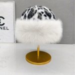 Autumn Winter Women's New Plush Leopard Mongolian Northeast Princess Ear Protection Fur Warm Beanie Hats