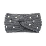 Fashion Pearls Knitted Headband Women Cross Knotted Bands Autumn Winter Ear Warmer Protectors Wide Turban Hair Accessories - Image 12