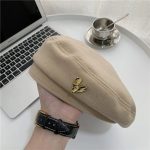 Korean Version New love Beret Women's Japanese Autumn and Winter Fashion Versatile  Trend Warm 100% Polyester Woolen Artist Hat - Image 9