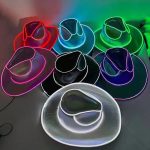Wholesale Colorful Holographic Neno Led Light up Cowboy Hat Adult Halloween Christmas Party bar Cosplay Costume Cowgirl Hat - Image 4