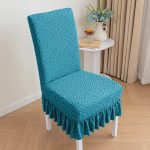 Modern Simple Elastic All-In-One Thickened Jacquard Slipcover Straight Back Dining and Table Chair Cover - Image 10