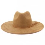 Wholesale High Quality Pink Wide Brim Women Hats Vegan Suede Fedora Hat Formal Dress Cap