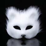 LU-1999 DIY Little Fox  Masquerade Animal  Mask Cross Border White Pure Color Wool Material Bear Masks - Image 7