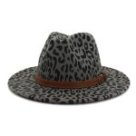 High Quality Bulk Sale Custom Wide Brim Leopard Felt Fedora Hat Cheetah Print - Image 9