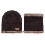 2024 Unisex Fashion Fleece Lining Winter Warm Men Knitting Beanie Hat and Scarf Set Wholesale - Image 12