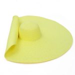 70cm Women Model Fashion Shows Large Wide Brim Straw Hat Super Big Sun Visor Beach Broad Floppy Hat - Image 4