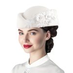 Retro Fashion Flight Attendant Women's Felt  British Applique Beret Fake Wool Hat Flight Attendant Hat Etiquette Hat - Image 8