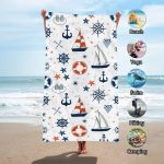 OEM Popular Boat Anchor Design Hawaii Summer Beach Swim Bath Towels Quick Drying Microfiber Beach Towel With Logo Custom Print - Image 6