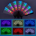 Foldable Hand Fan With Led Light Glowing Fluorescent Discoloration Fan for Night Performance Dj Bar Club Room Party Decoration - Image 3