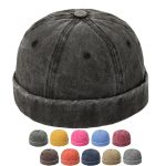 Washed Cap Without Brim Visorless Docker Hats Vintage Dstressed Brimless Baseball Caps With Custom logo