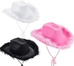 Pink Western Style  Women Girl Rolled Fedora Feather Edge Beach Cowboy  Cowgirl Hats - Image 9