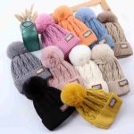 Women Autumn and Winter Knitted Hat With Embroidered Letters Twisted Knit Pattern Thick Warm Headwrap Hat - Image 4