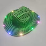 CEN-046 Fashion Shiny Jazz Hat Western Light up Cowboy Hats Sequins Adult With Led for Party - Image 12