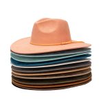 Wholesale Custom 10cm Brim Suede Fedora Hats for Women Water Drop Shape Retroexcavadora Sauna Hat for Party Business Casual