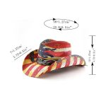 Classics America Flag Painting Straw Hats for Women and Men Summer Casual Scrawl Style Wide Brim Cowboy Straw Hats Leather Bands - Image 6