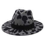 High Quality Bulk Sale Custom Wide Brim Leopard Felt Fedora Hat Cheetah Print - Image 27