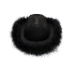 Cowgirl Hats for Women Girl Rolled  Pink  White Black purple Yellow Western Style Fedora Hat Feather Edge Beach Cowboy Hat