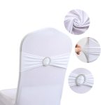 Colorful Stretch Spandex Bow Decoration Chair with Universal Buckle Slider for Wedding Hotel Banquet Birthday Party - Image 9