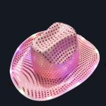CEN-046 Fashion Shiny Jazz Hat Western Light up Cowboy Hats Sequins Adult With Led for Party - Image 2