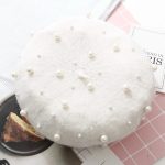 Autumn Winter Wholesale Fashion Pearl Beret Women Pearls Black Beret Cap Cashmere Beret Hat for Women - Image 20