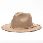 Wholesale Classic Tissue Rope Band Wide Brim Felt Hat Formal Dress Suede Fedora Hat for Women Men - Image 5