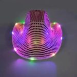 CEN-005 Sequin Light up Led Cowboy Hat Glow Club Party Hats for Bar Costume - Image 2
