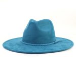Wholesale High Quality Pink Wide Brim Women Hats Vegan Suede Fedora Hat Formal Dress Cap - Image 32