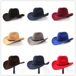 CEN-103 Size Wool Women's Men's Western Cowboy Hat for Gentleman Lady Jazz Cowgirl With Leather Cloche Black - Image 6