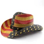Classics America Flag Painting Straw Hats for Women and Men Summer Casual Scrawl Style Wide Brim Cowboy Straw Hats Leather Bands - Image 11