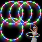 LU-0386 Popular Led s Glowing Lights Exercise Multi-Color Changing Light up Hoop for Kids Adults Dance Dark - Image 3