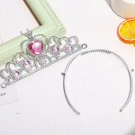 THU-048 Frozen Birthday Party Supplies 2Pcs/Set Girls Princess Tiara Crown Magic Wand Kids Rhinestone - Image 4