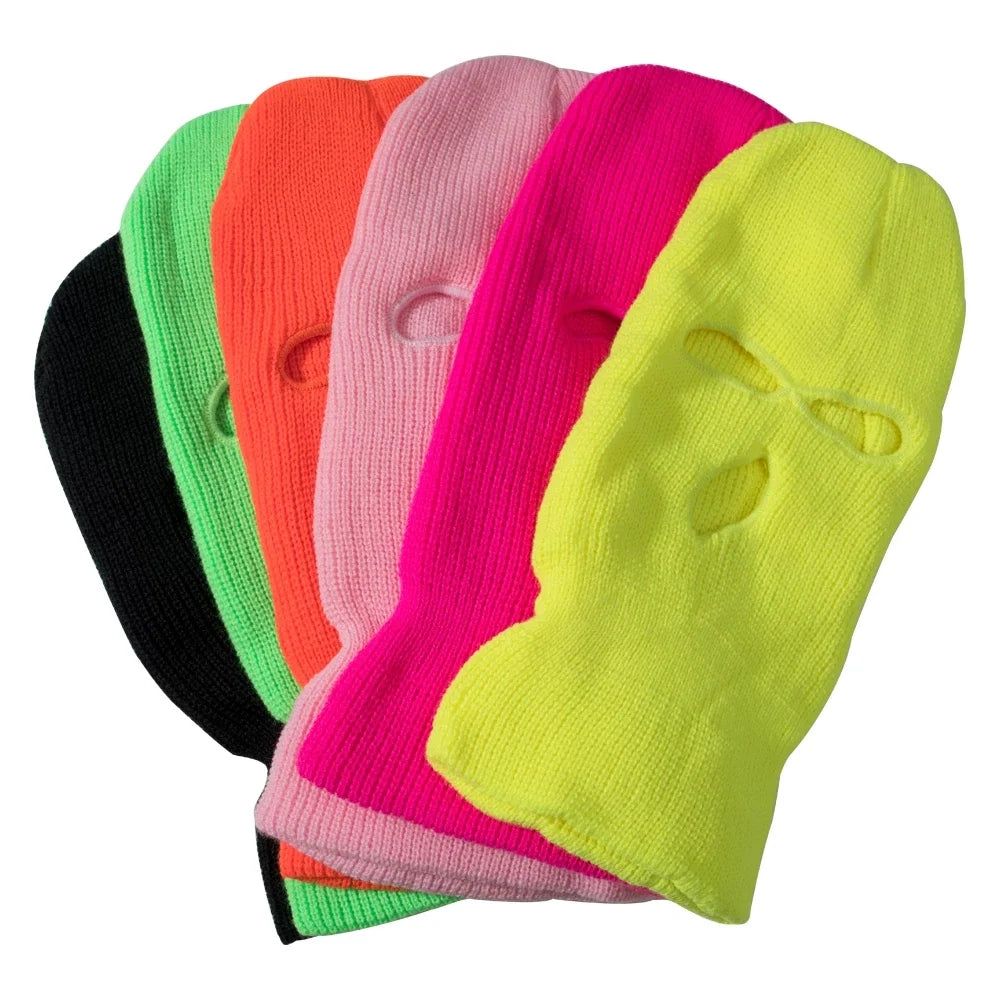 Hddc557f9cf064ce3bdde239886080c52f Full Face Cover Ski Mask Hat 3 Holes Balaclava Windproof Knit Beanies Bonnet Winter Warm Unisex Caps - Image 1