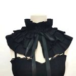 Cheap Custom Pleated Detachable Women Capelet Blouse Royal Ruffles Faux False Collar - Image 3